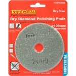 Tork Craft 100mm Diamond Polishing Pad 2000 Grit Dry Use Tork Craft 100mm Diamond Polishing Pad 2000 Grit Dry Use