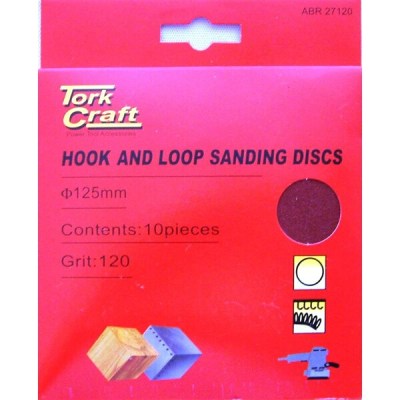 Tork Craft Sanding Disc Hook & Loop 125mm No Hole 120 Grit 10/Pack Tork Craft Sanding Disc Hook & Loop 125mm No Hole 120 Grit 10/Pack