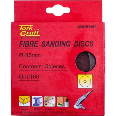 Tork Craft Fibre Disc 115mm 100 Grit 5/Pack Tork Craft Fibre Disc 115mm 100 Grit 5/Pack