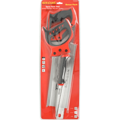 Tork Craft Saw Set 3Pc Hand/Back/Job Saw Blister Pack Tork Craft Saw Set 3Pc Hand/Back/Job Saw Blister Pack