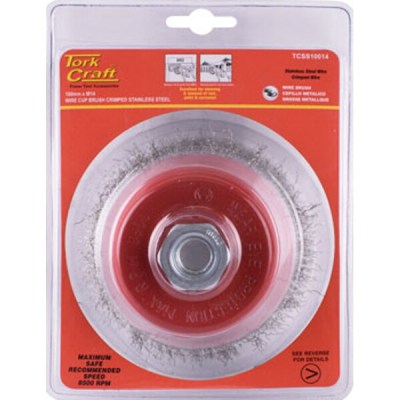 Tork Craft Wire Cup Brush 100 X M14 Crimped Stainless Steel TCW Tork Craft Wire Cup Brush 100 X M14 Crimped Stainless Steel TCW