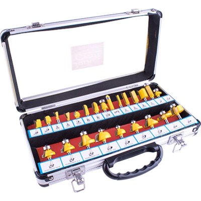 Tork Craft Router Bit Set 24Piece Aluminium Case Glass Window 1/4 Shank Tork Craft Router Bit Set 24Piece Aluminium Case Glass Window 1/4 Shank