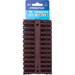 Rawlplug Universal Plug Brown 7mm X 30mm X96-Clip Rawlplug Universal Plug Brown 7mm X 30mm X96-Clip