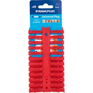 Rawlplug Universal Plug Red 6mm X 28mm X48-Clip Rawlplug Universal Plug Red 6mm X 28mm X48-Clip