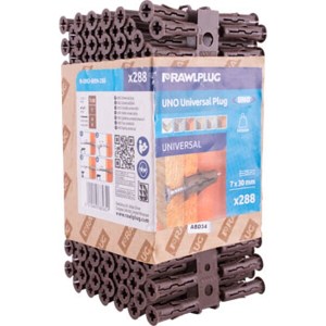 Rawlplug Universal Plug Brown 7mm X 30mm X3 Of X96 Wraped Rawlplug Universal Plug Brown 7mm X 30mm X3 Of X96 Wraped