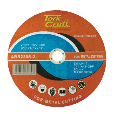 Tork Craft Cutting Disc Steel And Ss 230 X 1.6 X 22.22mm Tork Craft Cutting Disc Steel And Ss 230 X 1.6 X 22.22mm