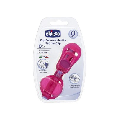 Chicco – Clip With Teat Cover – Pink Chicco – Clip With Teat Cover – Pink