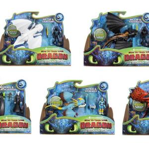 How to Train Your Dragon – 5 x Dragon Action Figures each with a Viking How to Train Your Dragon – 5 x Dragon Action Figures each with a Viking