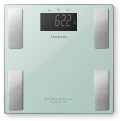 Taurus Bathroom Scale Battery Operated Glass Teal 180kg 3V “Syncro Glass Complete” Taurus Bathroom Scale Battery Operated Glass Teal 180kg 3V “Syncro Glass Complete”