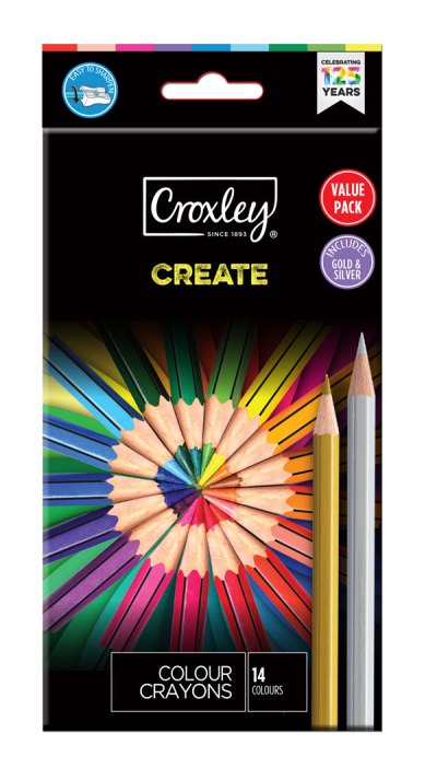 Croxley Create Woodfree Colour Pencils 14 pack Croxley Create Woodfree Colour Pencils 14 pack