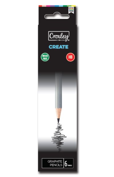 Croxley Create Woodfree HB Pencils 6 pack Croxley Create Woodfree HB Pencils 6 pack