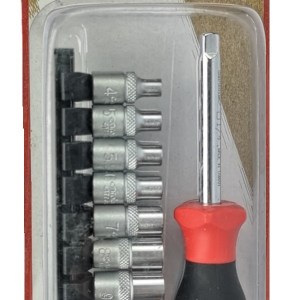 Carolus 1/4″ Socket Set on Rail with Driving Handle – 12 Piece Carolus 1/4″ Socket Set on Rail with Driving Handle – 12 Piece