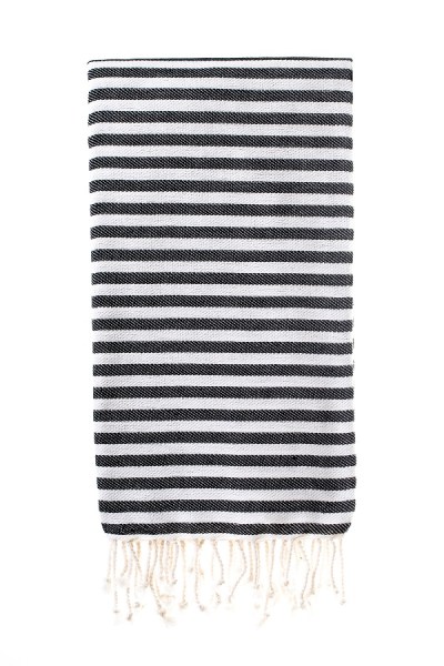 Turkish Bath / Beach Towel (100% Cotton) – SUD – Black & Cream (100x180cm) Turkish Bath / Beach Towel (100% Cotton) – SUD – Black & Cream (100x180cm)