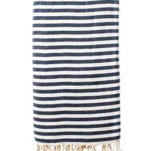 Turkish Bath / Beach Towel (100% Cotton) – SUD – Navy & Cream (100x180cm) Turkish Bath / Beach Towel (100% Cotton) – SUD – Navy & Cream (100x180cm)