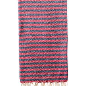 Turkish Bath / Beach Towel (100% Cotton) – SUD – Red & Navy (100x180cm) Turkish Bath / Beach Towel (100% Cotton) – SUD – Red & Navy (100x180cm)