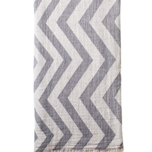 Turkish Bath / Beach Towel (100% Cotton) – Zig Zag – Grey (100x180cm) Turkish Bath / Beach Towel (100% Cotton) – Zig Zag – Grey (100x180cm)
