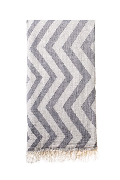 Turkish Bath / Beach Towel (100% Cotton) – Zig Zag – Grey (100x180cm) Turkish Bath / Beach Towel (100% Cotton) – Zig Zag – Grey (100x180cm)