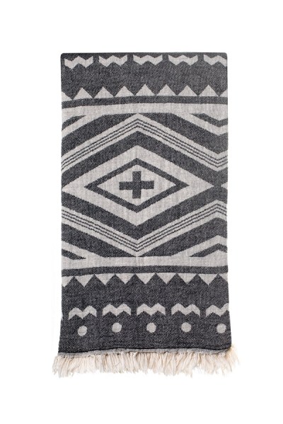 Turkish Bath / Beach Towel (100% Cotton) – Cross- Black (100x180cm) Turkish Bath / Beach Towel (100% Cotton) – Cross- Black (100x180cm)