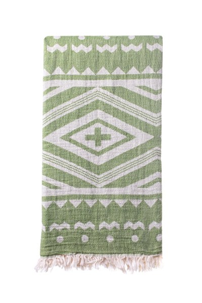 Turkish Bath / Beach Towel (100% Cotton) – Cross- Sage (100x180cm) Turkish Bath / Beach Towel (100% Cotton) – Cross- Sage (100x180cm)