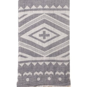 Turkish Bath / Beach Towel (100% Cotton) – Cross- Grey (100x180cm) Turkish Bath / Beach Towel (100% Cotton) – Cross- Grey (100x180cm)