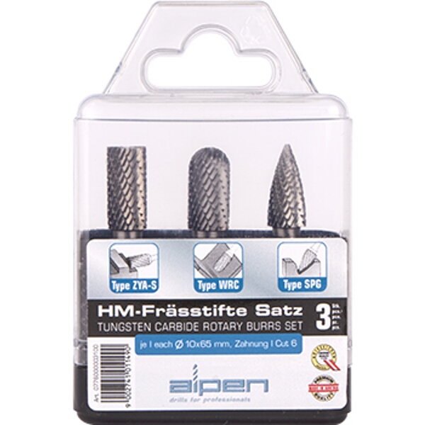 Alpen Tungsten Burr Set 3Piece Alpen Tungsten Burr Set 3Piece