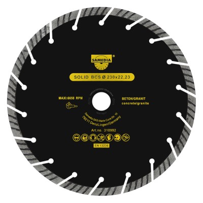Samedia Diamond Blade 230mm Turbo Segm. Ind Masonry Brickwork Solid Bcs Samedia Diamond Blade 230mm Turbo Segm. Ind Masonry Brickwork Solid Bcs