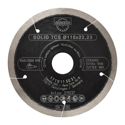 Samedia Diamond Blade 115mm Continious Ind Genl. Tile Thin Cut Solid Tcs Samedia Diamond Blade 115mm Continious Ind Genl. Tile Thin Cut Solid Tcs