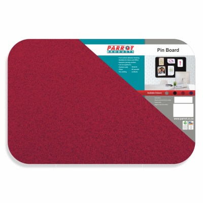 Parrot Notice Board – Adhesive Pin Board No Frame (900 x 600mm) – Red Parrot Notice Board – Adhesive Pin Board No Frame (900 x 600mm) – Red