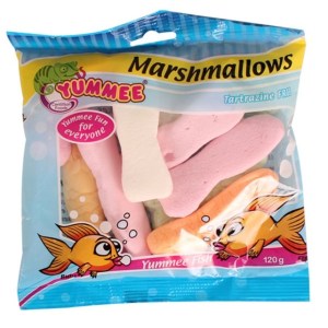 Bulk Pack 12x Yummee Marshmallow Fish 120g Bulk Pack 12x Yummee Marshmallow Fish 120g