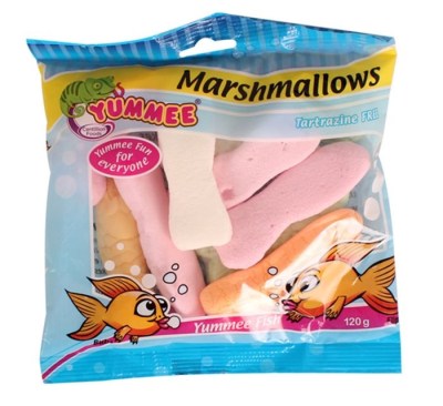 Bulk Pack 12x Yummee Marshmallow Fish 120g Bulk Pack 12x Yummee Marshmallow Fish 120g