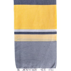 Turkish Bath/Beach Towel (100% Cotton) – Navy Yellow White (100x180cm) Turkish Bath/Beach Towel (100% Cotton) – Navy Yellow White (100x180cm)