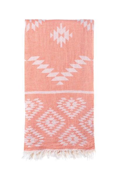Turkish Bath / Beach Towel (100% Cotton) – Kelim Pink (95x175cm) – Coral Turkish Bath / Beach Towel (100% Cotton) – Kelim Pink (95x175cm) – Coral
