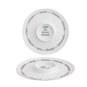 Home Classix snack platter white / black wording Home Classix snack platter white / black wording