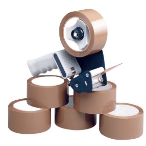 Packaging Tape Dispenser with 6 Rolls Buff Tape Packaging Tape Dispenser with 6 Rolls Buff Tape