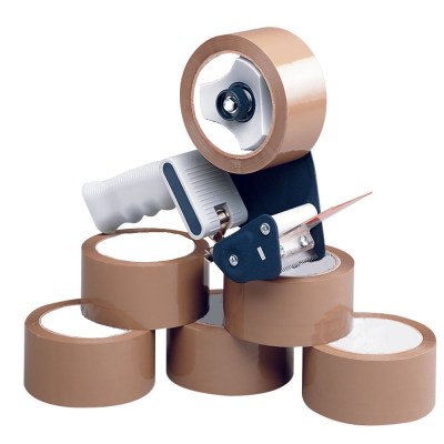 Packaging Tape Dispenser with 6 Rolls Buff Tape Packaging Tape Dispenser with 6 Rolls Buff Tape