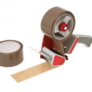 Packaging Tape Dispenser with 2 Rolls Buff Tape Packaging Tape Dispenser with 2 Rolls Buff Tape