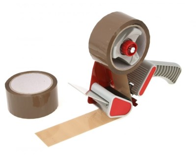 Packaging Tape Dispenser with 2 Rolls Buff Tape Packaging Tape Dispenser with 2 Rolls Buff Tape