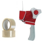 Packaging Tape Dispenser with 2 Rolls Clear Tape Packaging Tape Dispenser with 2 Rolls Clear Tape