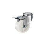 Tradequip – White Nylon Castor – Bolt Hole Swivel with Brake 75mm Tradequip – White Nylon Castor – Bolt Hole Swivel with Brake 75mm