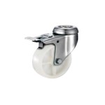Tradequip – White Polypropylene Castor – Bolt Hole Swivel with Brake 75mm Tradequip – White Polypropylene Castor – Bolt Hole Swivel with Brake 75mm