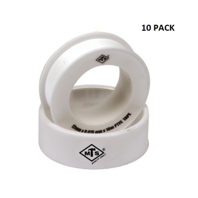 Thread Tape PTFE 10m Pipe (Pack of 10) Thread Tape PTFE 10m Pipe (Pack of 10)