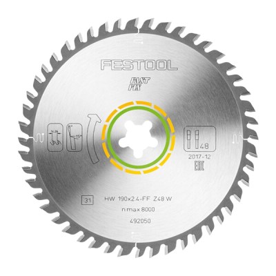 FESTOOL FINE TOOTH SAW BLADE 190X2,4 FF W48 492050 FESTOOL FINE TOOTH SAW BLADE 190X2,4 FF W48 492050