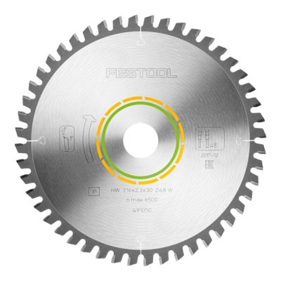 FESTOOL FINE TOOTH SAW BLADE 216X2,3X30 W48 491050 FESTOOL FINE TOOTH SAW BLADE 216X2,3X30 W48 491050