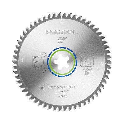 FESTOOL SPECIAL SAW BLADE 190X2,6 FF TF58 492051 FESTOOL SPECIAL SAW BLADE 190X2,6 FF TF58 492051