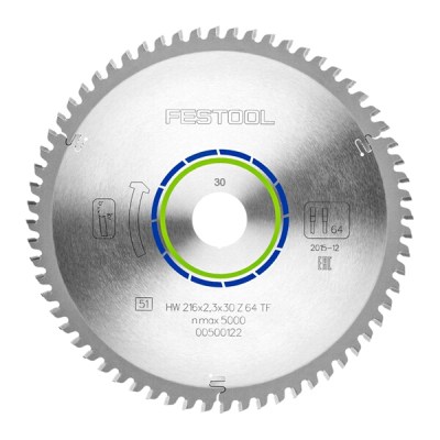 FESTOOL SPECIAL SAW BLADE 216X2,3X30 TF64 500122 FESTOOL SPECIAL SAW BLADE 216X2,3X30 TF64 500122