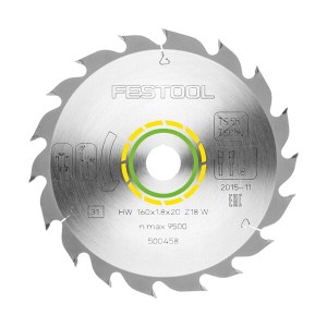 FESTOOL STANDARD SAW BLADE 160X1,8X20 W18 500458 FESTOOL STANDARD SAW BLADE 160X1,8X20 W18 500458