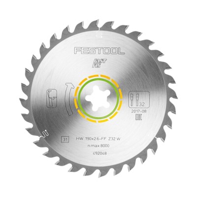 FESTOOL UNIVERSAL SAW BLADE 190X2,6 FF W32 492048 FESTOOL UNIVERSAL SAW BLADE 190X2,6 FF W32 492048