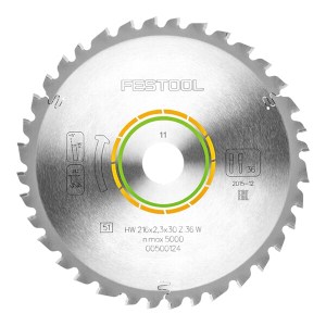 FESTOOL UNIVERSAL SAW BLADE 216X2,3X30 W36 500124 FESTOOL UNIVERSAL SAW BLADE 216X2,3X30 W36 500124