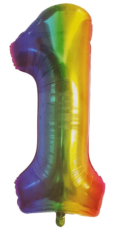 Rainbow Foil Balloon – Number 1 Rainbow Foil Balloon – Number 1