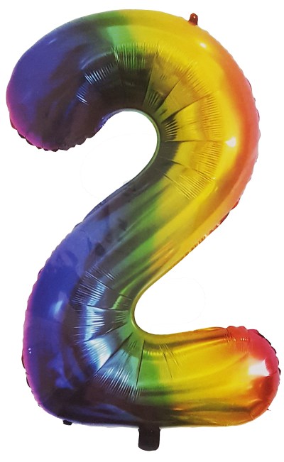 Rainbow Foil Balloon – Number 2 Rainbow Foil Balloon – Number 2